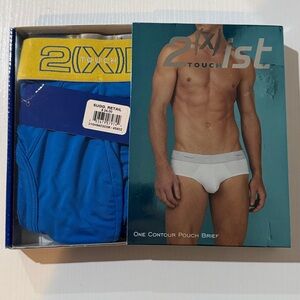 2xist Men's Blue and Yellow Briefs